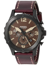 Fossil Nate Chronograph Brown Dial Brown Leather Strap Watch for Men - JR1511 Buy Now By Fossil