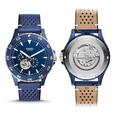 Fossil Crewmaster Sports Automatic Blue Dial Blue Leather Strap Watch for Men - ME3149 Buy Now By Fossil