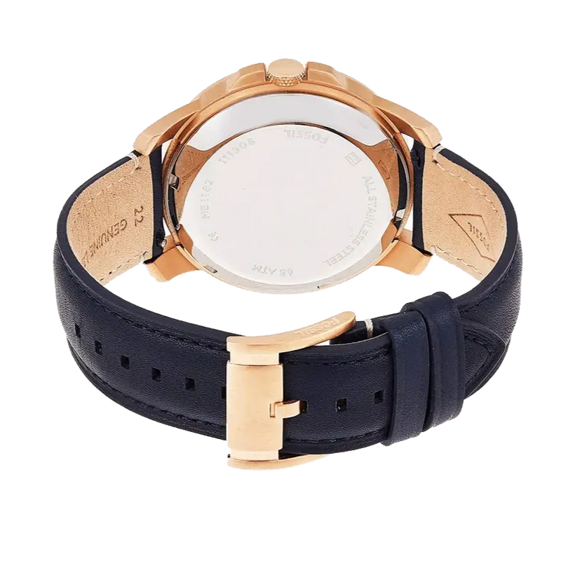 Fossil Grant Twist Multifunction Blue Dial Blue Leather Strap Watch for Men - ME1162 Buy Now By Fossil