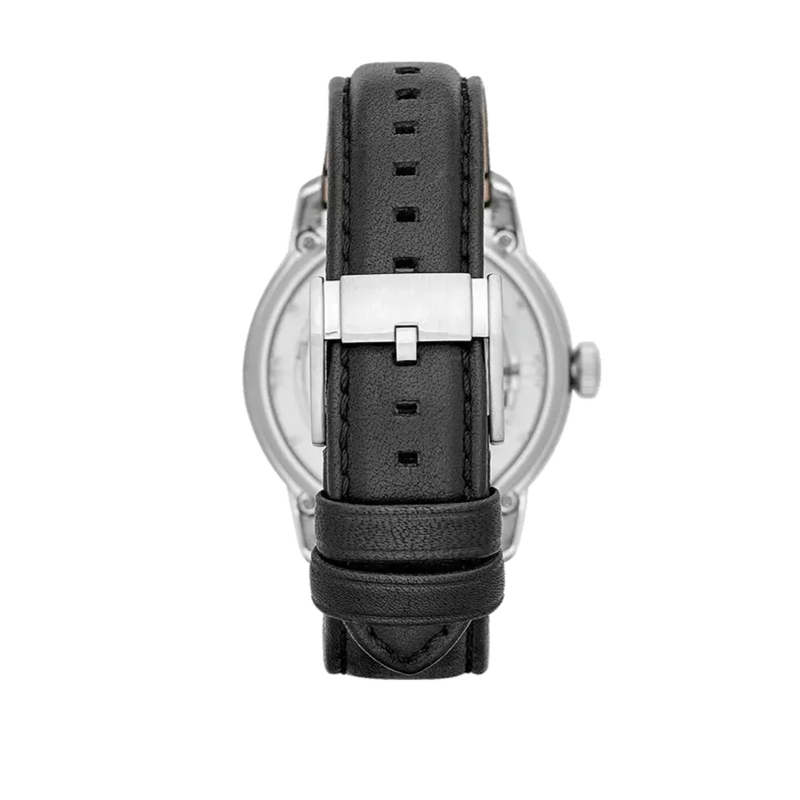Fossil Townsman Automatic Skeleton Silver Dial Black Leather Strap Watch for Men - ME3041 Buy Now By Fossil