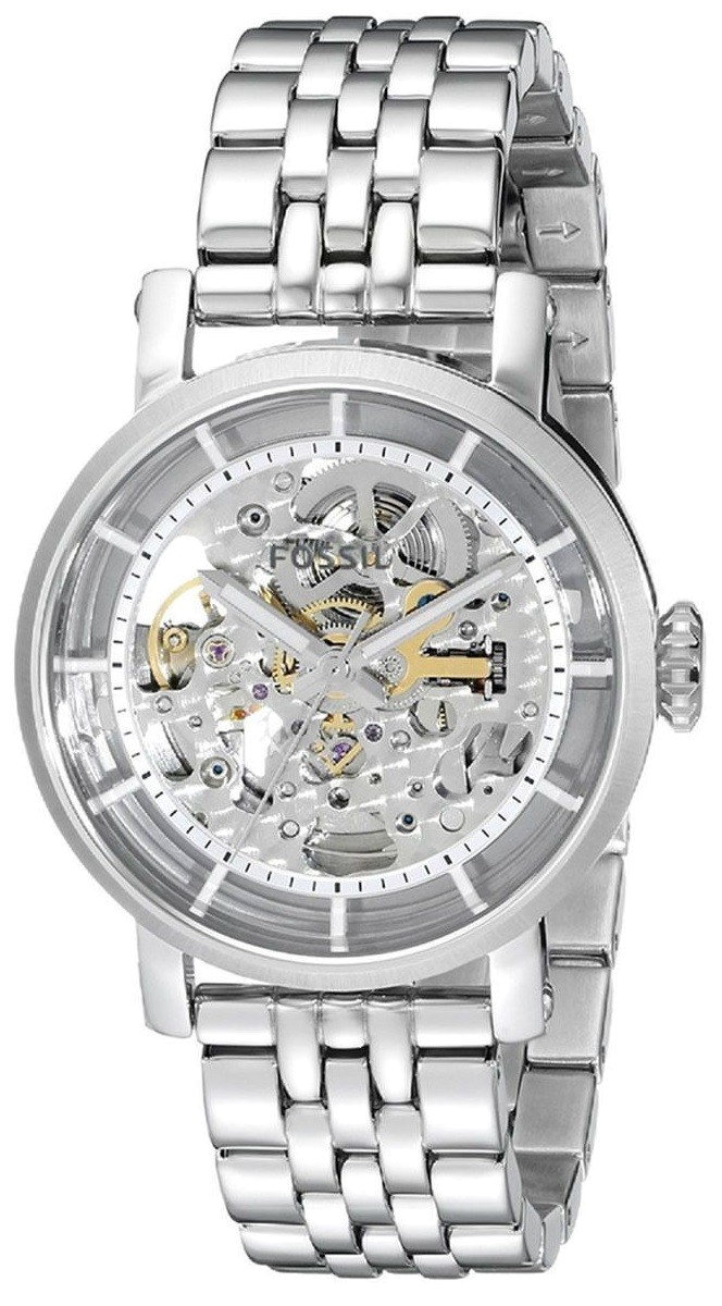 Fossil Boyfriend Automatic Skeleton Silver Dial Silver Steel Strap Watch for Women - ME3067 Buy Now By Fossil