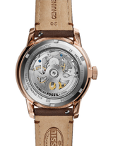 Fossil Townsman Automatic Skeleton White Dial Brown Leather Strap Watch for Men - ME3078 Buy Now By Fossil