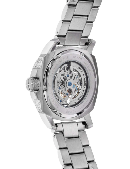 Fossil Modern Machine Automatic Silver Dial Silver Steel Strap Watch for Men - ME3081 Buy Now By Fossil
