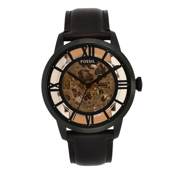 Fossil Townsman Automatic Skeleton Brown Dial Brown Leather Strap Watch for Men - ME3098 Buy Now By Fossil
