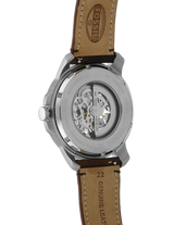 Fossil Grant Automatic Beige Skeleton Dial Brown Leather Strap Watch for Men - ME3099 Buy Now By Fossil