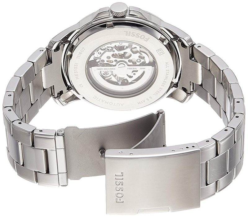 Fossil Grant Automatic Skeleton Black Dial Silver Steel Strap Watch for Men - ME3103 Buy Now By Fossil