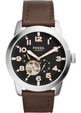 Fossil Pilot 54 Automatic Black Dial Brown Leather Strap Watch for Men - ME3118 Buy Now By Fossil