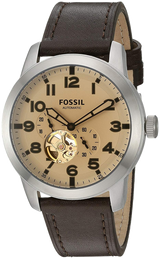 Fossil Pilot 54 Automatic Cream Dial Brown Leather Strap Watch for Men - ME3119 Buy Now By Fossil