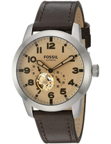 Fossil Pilot 54 Automatic Cream Dial Brown Leather Strap Watch for Men - ME3119 Buy Now By Fossil