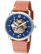 Fossil Commuter Automatic Skeleton Blue Dial Brown Leather Strap Watch for Men - ME3159 Buy Now By Fossil