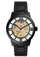 Fossil Townsman Automatic Skeleton Black Dial Black Steel Strap Watch for Men - ME3197 Buy Now By Fossil