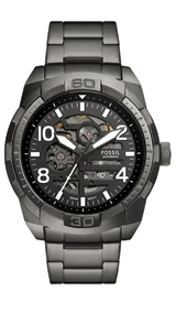 Fossil Bronson Automatic Skeleton Black Dial Grey Steel Strap Watch for Men - ME3255 Buy Now By Fossil