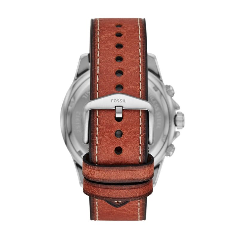 Fossil Dillinger Luggage Chronograph Blue Dial Brown Leather Strap Watch for Men - FS5675 Buy Now By Fossil
