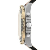 Fossil Garrett Chronograph Blue Dial Brown Leather Strap Watch for Men - FS5625