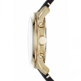 Fossil Grant Chronograph White Dial Black Leather Strap Watch for Men - FS5272