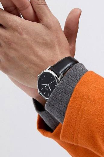 Fossil The Minimalist Three Hand Black Dial Black Leather Strap Watch for Men - FS5398 Buy Now By Fossil