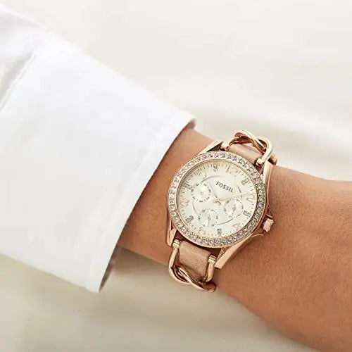 Fossil Riley White Dial Sand Leather Strap Watch for Women - ES3466 Buy Now By Fossil
