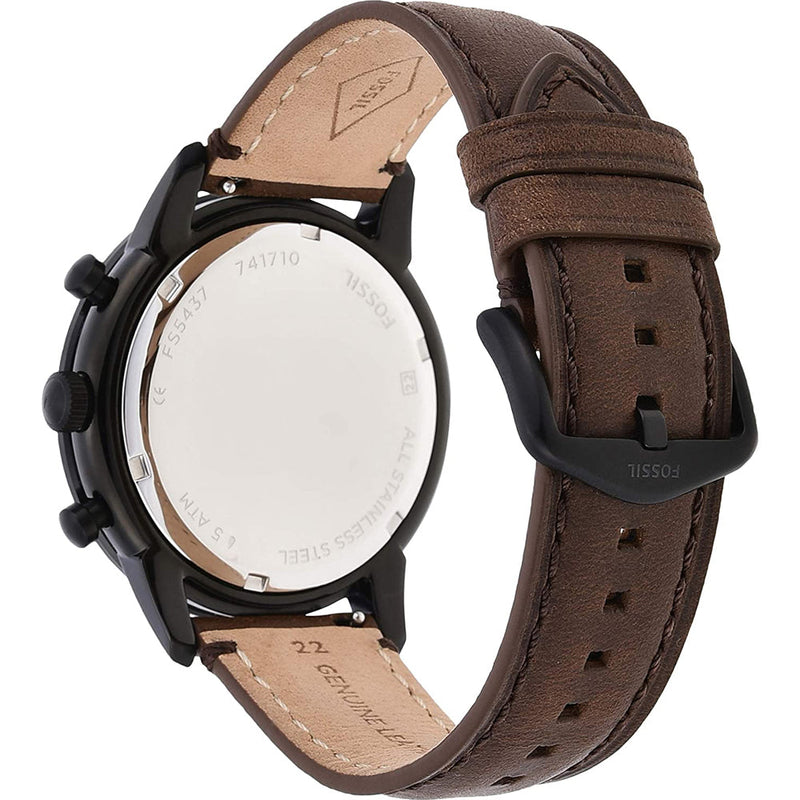 Fossil Townsman Chronograph Black Dial Brown Leather Strap Watch for Men - FS5437 Buy Now By Fossil