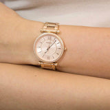 Fossil Carlie Rose Gold Dial Rose Gold Steel Strap Watch for Women - ES4301 Buy Now By Fossil