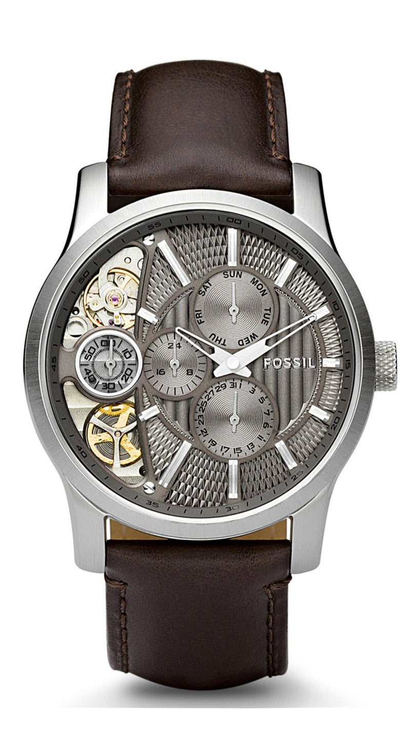 Fossil Twist Chronograph Multifunction Taupe Dial Brown Leather Strap Watch for Men - ME1098 Buy Now By Fossil
