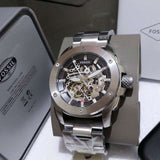 Fossil Modern Machine Automatic Silver Dial Silver Steel Strap Watch for Men - ME3081 Buy Now By Fossil