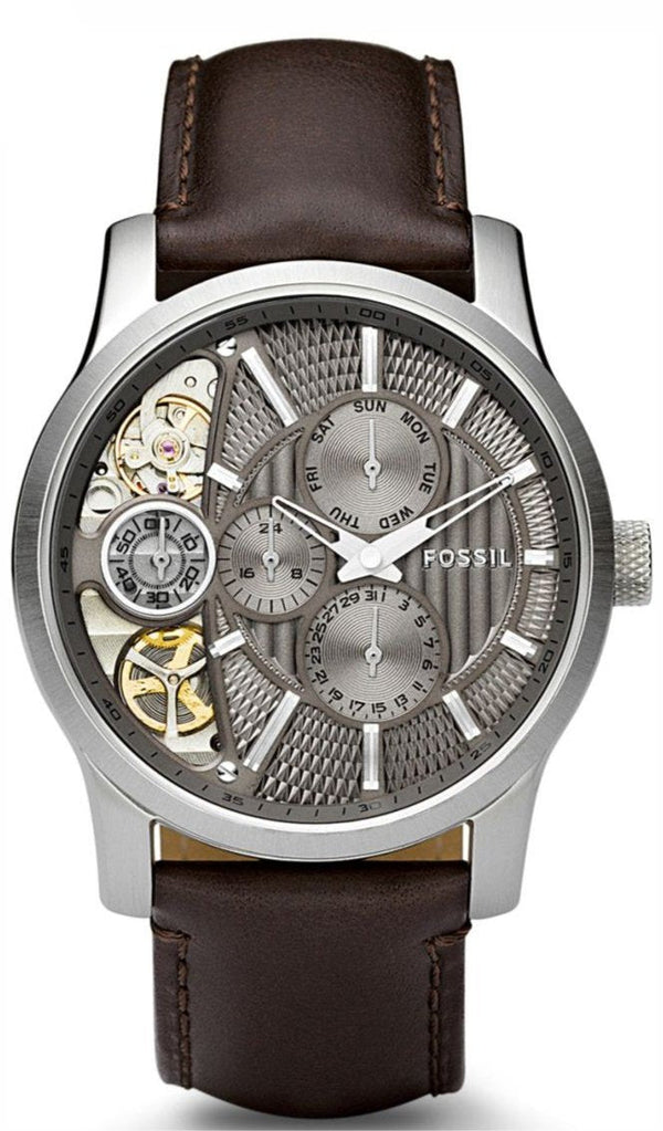 Fossil Twist Chronograph Multifunction Taupe Dial Brown Leather Strap Watch for Men - ME1098 Buy Now By Fossil