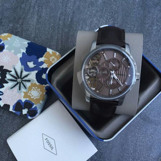Fossil Twist Chronograph Multifunction Taupe Dial Brown Leather Strap Watch for Men - ME1098 Buy Now By Fossil