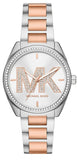 Michael Kors Janelle Silver Dial Two Tone Steel Strap Watch For Women - MK7383