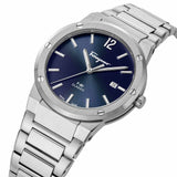 Shop Salvatore Ferragamo F-80 Classic Blue Dial Silver Steel Strap Watch for Men - SFDT01320 in USA