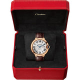 Cartier Ballon Bleu de Cartier Silver Dial Brown Leather Strap Watch for Men - WGBB0030