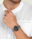 Fossil Dean Chronograph Black Dial Black Steel Strap Watch for Men - FS4721