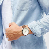 Fossil Neutra Chronograph White Dial Brown Leather Strap Watch for Men - FS5380 Buy Now By Fossil