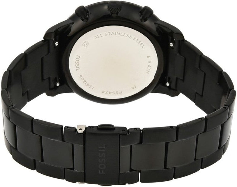 Fossil Neutra Chronograph Black Dial Black Steel Strap Watch for Men - FS5474 Buy Now By Fossil