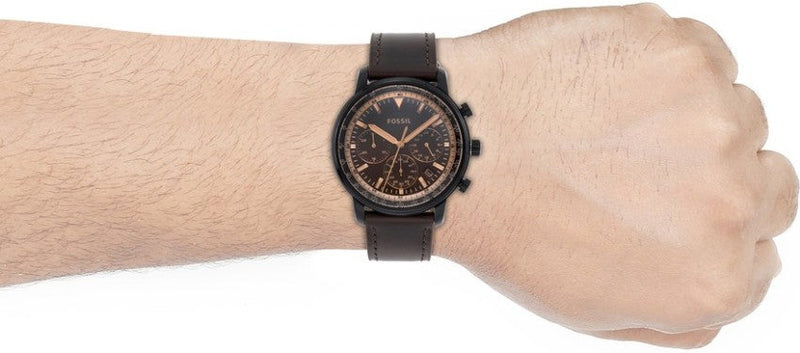 Fossil Goodwin Chronograph Brown Dial Brown Leather Strap Watch for Men - FS5529 Buy Now By Fossil