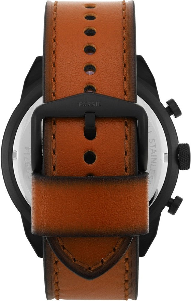 Fossil Bronson Black Dial Brown Leather Strap Watch for Men - FS5714 Buy Now By Fossil