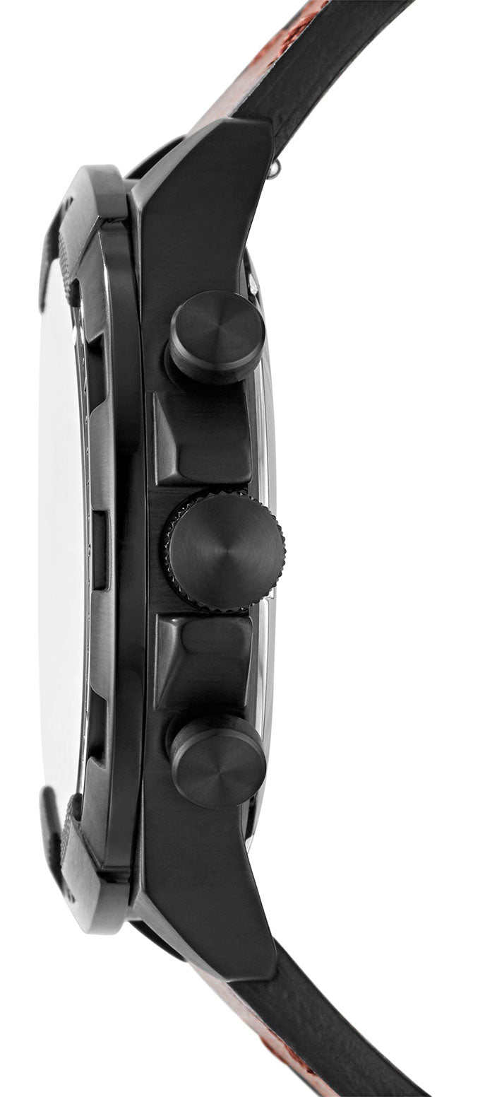 Fossil Bronson Chronograph Black Dial Brown Leather Strap Watch for Men - FS5856 Buy Now By Fossil