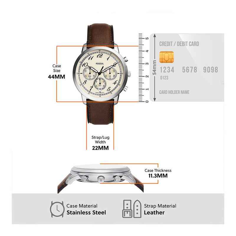Fossil Neutra Chronograph White Dial Brown Leather Strap Watch for Men - FS6022 Buy Now By Fossil