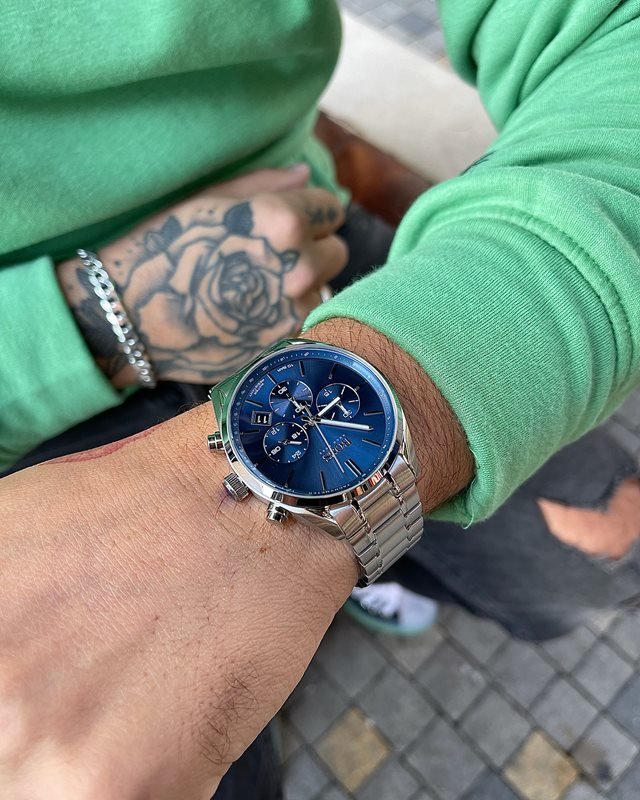 Shop Hugo Boss Champion Blue Dial Silver Steel Strap Watch for Men - 1513818 in USA