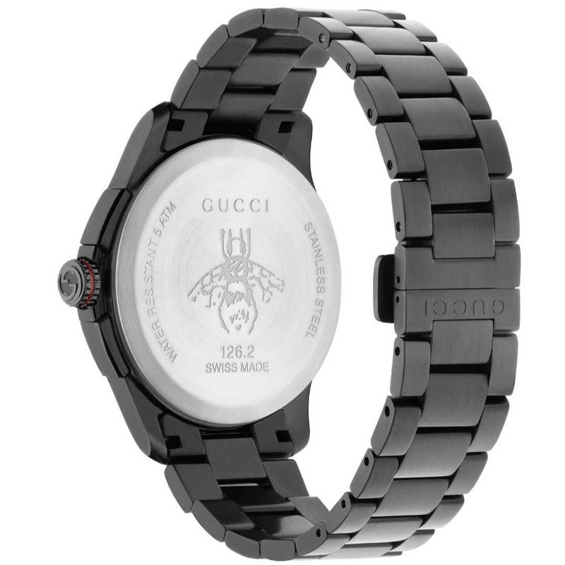 Gucci G-Timeless Chronograph Black Dial Black Steel Strap Watch For Men - YA126269 Buy Now By Gucci