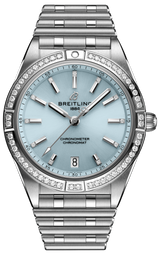 Breitling Chronomat 36 Diamonds Blue Dial Silver Steel Strap Watch for Women - G10380591C1G1
