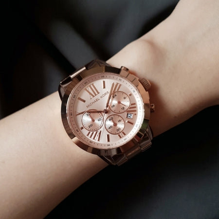 Michael Kors Runway Chronograph Rose Gold Dial Rose Gold Steel Strap Watch For Women - MK5778 Buy Now By Michael Kors