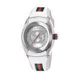 Shop Gucci Sync Quartz White Dial White Rubber Strap Unisex Watch - YA137302 in USA