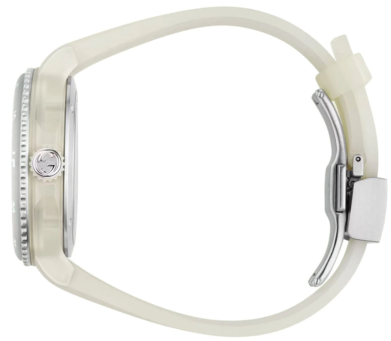 Shop Gucci Dive Automatic White Dial White Rubber Strap Unisex Watch - YA136342 in USA