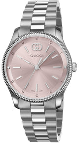 Shop Gucci G Timeless Quartz Pink Dial Silver Steel Strap Watch for Women - YA1265061 in USA