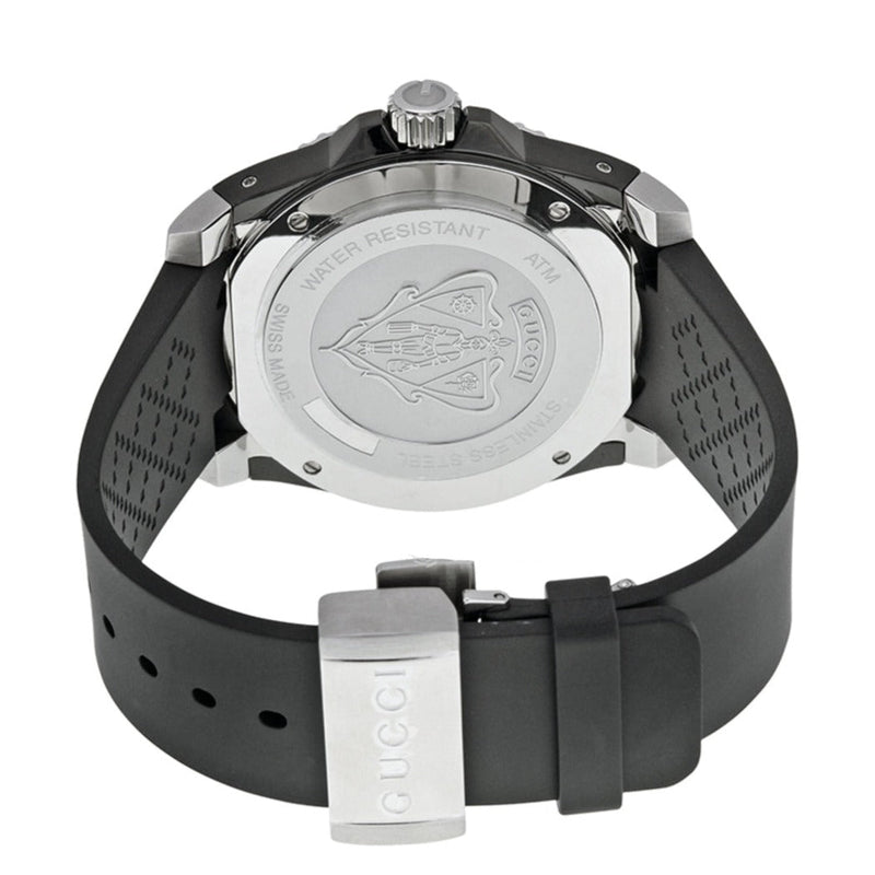 Shop Gucci Dive Analog Quartz Black Dial Black Rubber Strap Watch For Men - YA136204 in USA