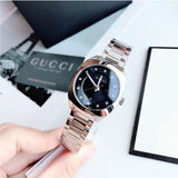 Gucci GG2570 Diamonds Black Dial Silver Steel Strap Watch For Women - YA142503 Buy Now By Gucci