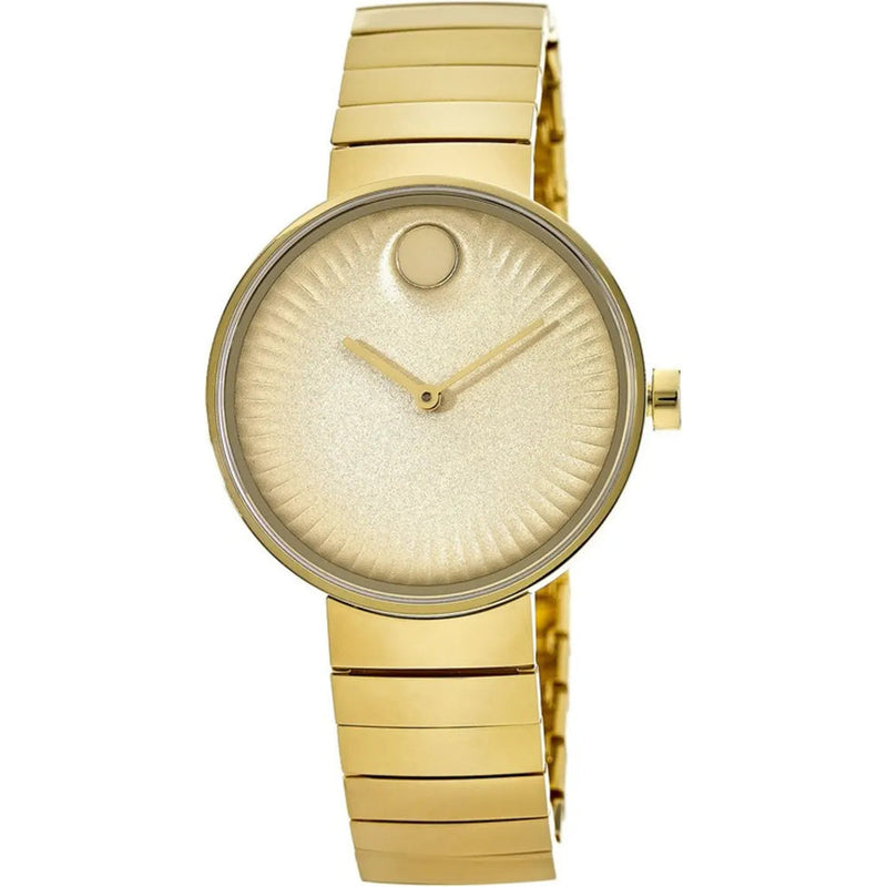 Shop Movado Edge Gold Dial Gold Steel Strap Watch for Women - 3680014 in USA
