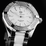 Shop Tag Heuer Aquaracer Diamonds White Dial Two Tone Steel Strap Watch for Women - WAY131F.BA0914 in USA