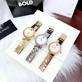 Shop Movado Edge Rose Gold Dial Rose Gold Steel Strap Watch for Women - 3680013 in USA