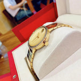 Shop Movado Edge Gold Dial Gold Steel Strap Watch for Women - 3680014 in USA